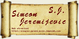 Simeon Jeremijević vizit kartica